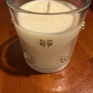 Elegant Cream Candle with Gold bow  Accents never been used before